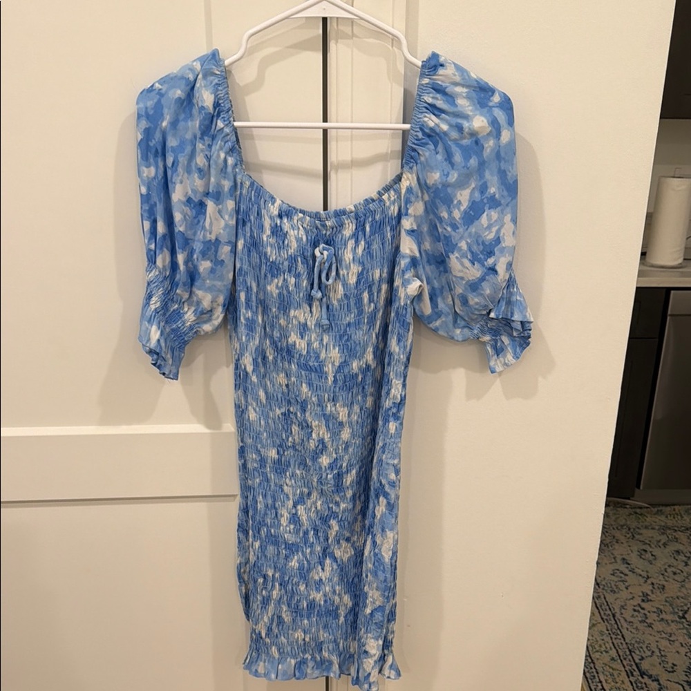 Blue and White Floral Dress